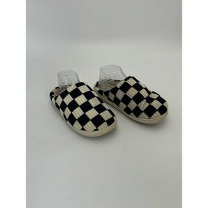 Moon Cake Women's Size 7/8 Checkerboard Indoor‎ Slippers Black/White